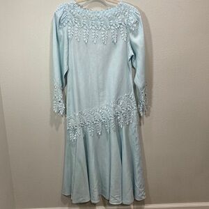 Vintage Caroline Barton linen dress light‎ blue